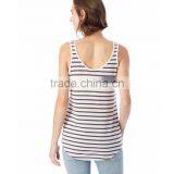 Wholesale Custom Vest Ladies Shirts for Women Yarn Dye Stripe Tank Top thumbnail-2