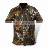 Forest Leaf Printed Men's T-shirt With Short Sleeves and Camouflage Color thumbnail-1