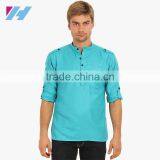 Men's Clothing Long Sleeve Blue Striped Kurta thumbnail-2