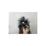 Casual Dotted Printed Sinamay Ladies Fascinators In Two Layers With Coque Feathers