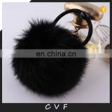 Solid color soft round rabbit fur hairband rabbit fur ball hair elastic