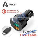 AUKEY Car Charger QC2.0 Port, Portable Car Charger With 2 USB Ports thumbnail-1