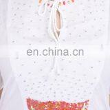 Indian Cotton Handmade Beaded Tunic White Dress Sexy Dress Hippie Boho Dress From India thumbnail-5