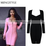 2017 Hot Sales lady evening Cocktail dresses bodycon tight women clothing wholesale sexy bandage dress