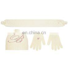 Beautiful Cashmere Knitted Hat Scarf Gloves Set for Child thumbnail-1