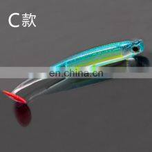 9cm 5g 5pcs a Bag 3D T-tail Ocean Beach Colorful Seabass Lifelike the Colours of the Rainbow Silicone Fishing Soft Lure thumbnail-4