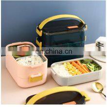 Latest Stainless Steel Tiffin Pink Airtight Bento Eco Adult Custom Double Layer Lunch Box thumbnail-1