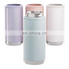 Wholesale Slim Tall Tumbler 12oz Double Walled Stainless Steel Vacuum Insulated Cooler Can thumbnail-1