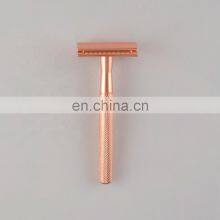 Women Men no Plastic Metal Matte Rose Gold Safety Razor thumbnail-4