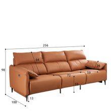 New Modern Minimalist Designer Leather Sofa Straight Row Living Room Three-Position Armrest Folding Multifunctional Sofa thumbnail-4