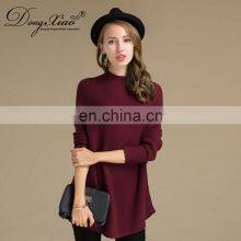 Long Sleeves Loose Cashmere Pure Wine Red Young Girls Knit Sweaters thumbnail-6