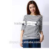 2014 Cross Strip 100% CottonT Shirt for Ladies From China /cheap Price and High Quality thumbnail-4