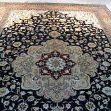 5X8ft Black Blue Color Handmade Silk Persian Carpet for Home thumbnail-2