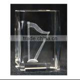 3D Crystal Musical Instrument Crystal Block for Engraving in Craving Crafts
