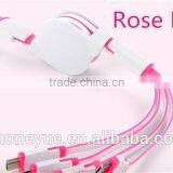 Multifunctional 1m Retractable 4 in 1 Multi Usb Cable for Iphone and for Samsung thumbnail-3