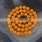 YJ1124 -3 Wholesale Orange Natural dyed jade stone bead strand