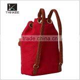 Customized Drawstring Bag Women Fashion Top Quality Red Canvas Girls Drawstring Backpack