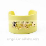 Baroque style bracelet inlay drill fluore bright color mixed bird frog flower bracelet personalized bracelet grotesque jewelry