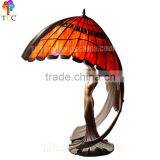 S9008-S Bronze Sculpture Tiffany Style Lamp Table Lighting Gift Art Deco Stained Glass Accent Lamp Wholesale China Handcraft thumbnail-1