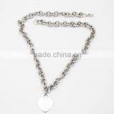 Top Quality Stainless Steel Chunky Chains Heart Necklace thumbnail-2