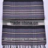 Warm Scarf 100% Silk Stripe Scarf, Silk Brushed Scarf, Warm Scarf