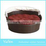 Luxury Rattan Round Lounge Canopy Bed Outdoor thumbnail-5