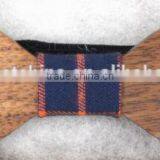 New Arrived Wooden Bow Tie For Men's Suit,Plaid Fabric Wood Tie thumbnail-2