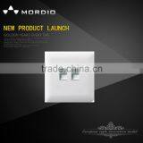 2016 Hot Design PC White 2 Gang Tel Wall Socket thumbnail-1