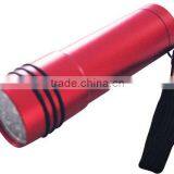 TE059 2015 Promotion Aluminum Zoom in and Out 9LED Flashlight With Lanyard