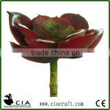 Plastic Baby Artificial Red Echeveria Succulent Stem With Green Heart for Room Decor thumbnail-1
