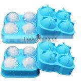 Lifetime Durable Sphere Premium Drink Scotch Water 4 Holes Silicone Ice Ball Maker With Color Box Packing For Party Bar Drinking thumbnail-4