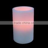 Amber flcker wax coating white flameless fragrance pillar candle with timer factory china