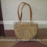 New Produts! Eco-friendly Water Hyacinth Handbag With Leather Handles, Fashionable Looking, Cheap Price, From Vietnam thumbnail-1