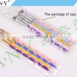 ANY Professional Nail Art Building Care 4PCS Wire Brush Set Pure Kolinsky Acylic Brush thumbnail-4