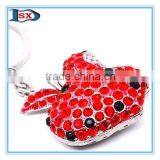 Beauty crystal keychain for female/exquisite metal crystal keyring with crystal for promotion