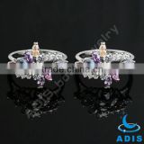 Fashion Brass Jewelry Engagement Rings With Colorful Zircon