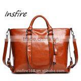 Woman Shopping Bag Wax-oil Leather Handbag Crossbody Bag thumbnail-1
