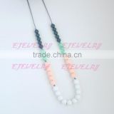 round teething beads necklace silicone beads teething baby necklace TN057