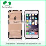 Free sample custom phone case 8 colors TPU PC 2 in 1 dual layer combo case for Apple iphone 6 / 6 plus with kickstand
