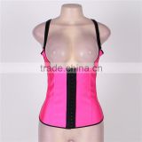 High quality ready stock 4 colors full size 4 steel boned latex corset waist trainer vest