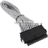 24 Pin ATX Mainboard Extension Cable Braided Sleeved Cable 30cm Silver / Black