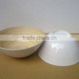 White Lacquer Outside Bamboo Bowl for Kitchenware From Leading Vietnam Company thumbnail-5