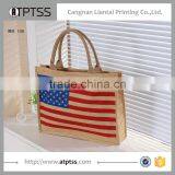 Beige Competitive Price Promotional Handled Linen Canvas Tote Bag thumbnail-1