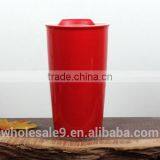 12oz Double Wall Ceramic Traveler, Ceramic Coffee Mug Tumbler thumbnail-4