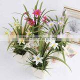 New Design Home Table Decor Silk Flowers Small Artificial Potted Orchids thumbnail-3