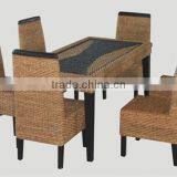 Indoor Natural Water Hyacinth Dining Set 7 Pcs thumbnail-2