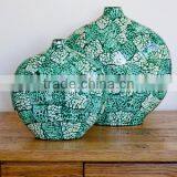 Best Selling High Quality Blue White Eggshell Inlay Vase thumbnail-1