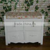 White Wooden Cabinet With 4 Drawers and 2 Locker/wooden Cabinet With Wicker Drawers thumbnail-1