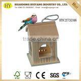 House Shape Wooden Bird Feeder Hanging in Garden for Sale thumbnail-1