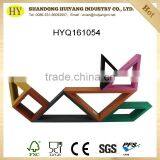 Tangram Shape Wooden Display Rack Against Wall thumbnail-4
